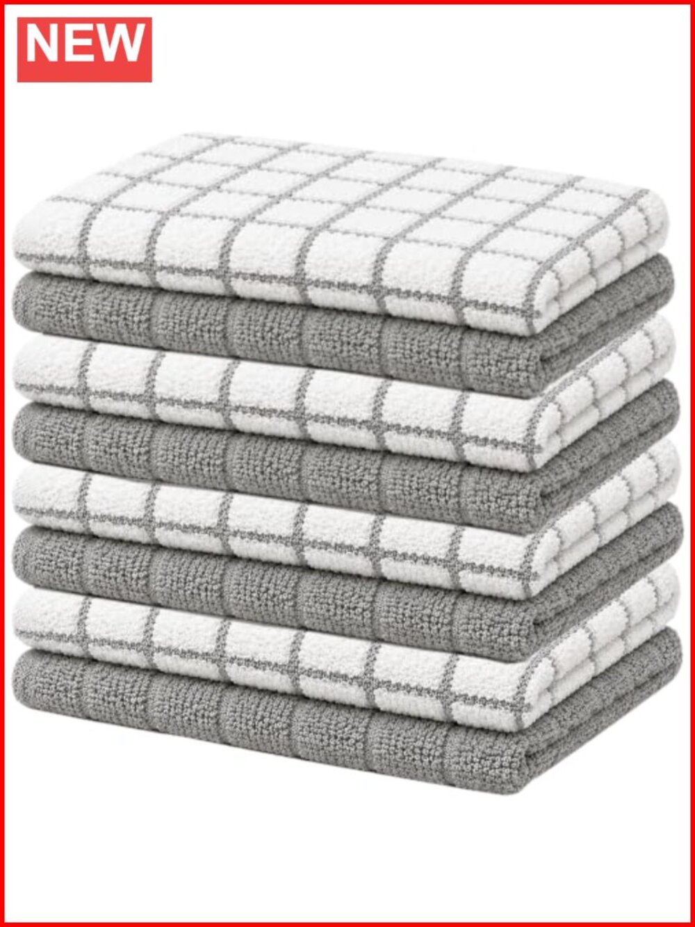 8-Pack 100% Cotton Dish Cloths Kitchen Towels 12x12 Soft Absorbent
